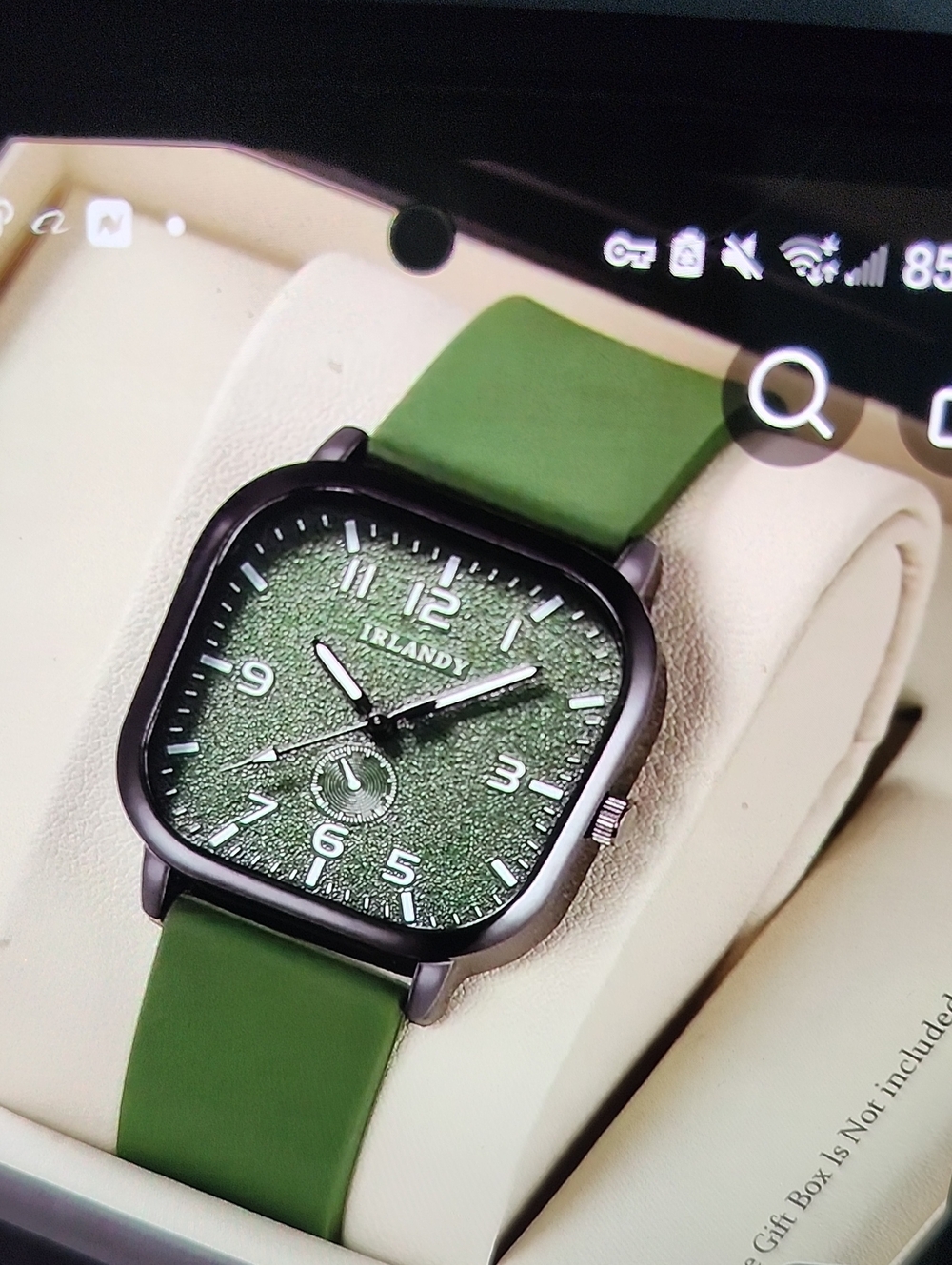 Green Dial Men's Watch with Green Strap